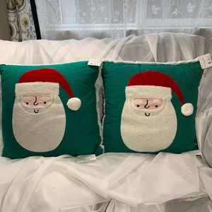 Decorative Santa Pillows 18x18 (2 included)